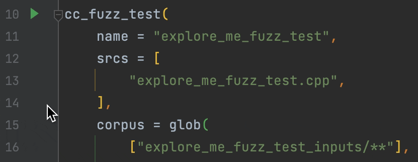 Bazel fuzz test in IntelliJ
