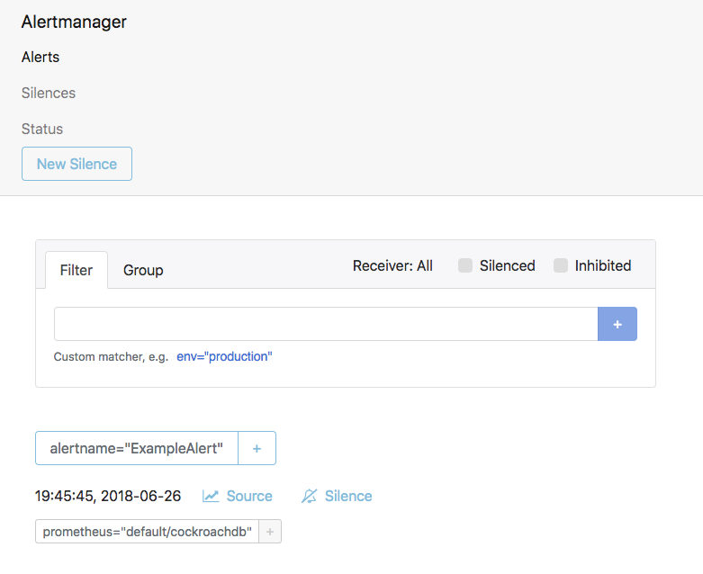 AlertManager screenshot