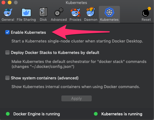 Docker Desktop Enable K8s