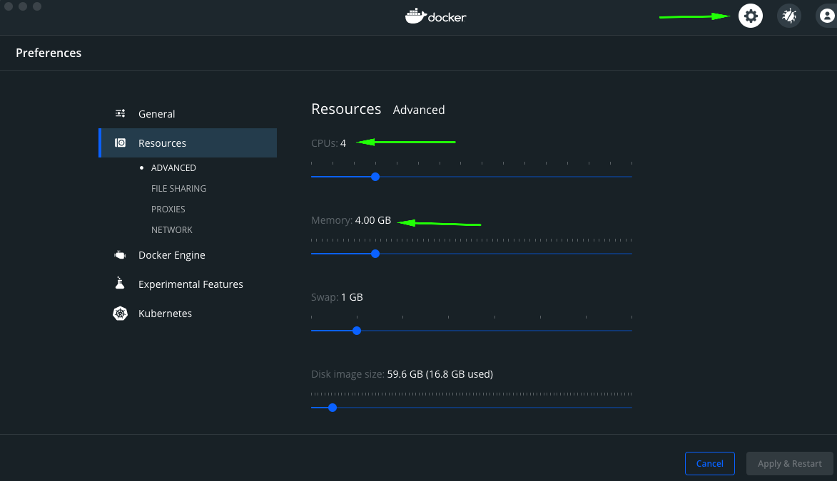 docker resources